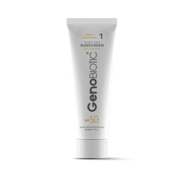 ضد آفتاب بی رنگ ژنوبایوتیک مدل Sunogen با SPF 50 مناسب پوست چرب و مختلط حجم 50 میلیلیتر