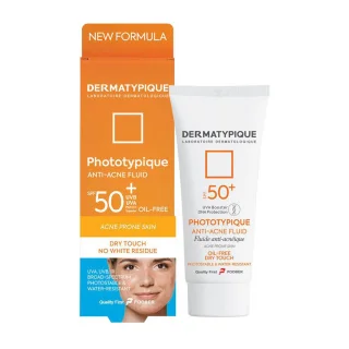 خرید ضد آفتاب فلوئید آنتی آکنه درماتیپیک مدل  با Spf +50 مناسب پوست چرب و جوش دار حجم 40 میلی لیتر