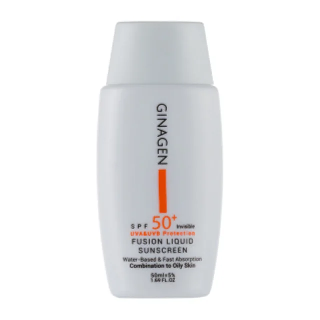 خرید ضد آفتاب بی رنگ ژیناژن مدل Fusion Liquid پوست چرب