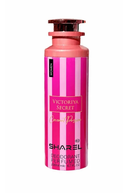 اسپری بدن زنانه شارل SHAREL رایحه VICTORYA SECRET COCONAT PASION حجم 200 میل