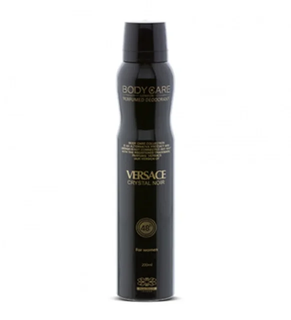 اسپری خوشبو کننده بدن زنانه بادی کر مدل Versace Crystal Noir حجم 200میلی لیتر