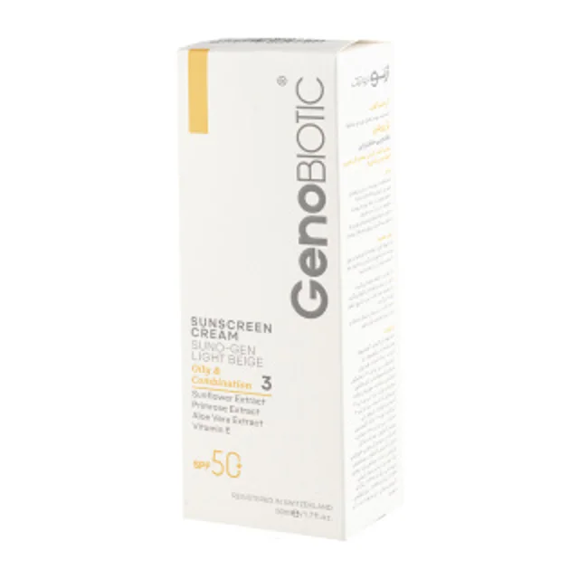 قیمت ضد آفتاب رنگی ژنوبایوتیک SPF50 حجم 50 میلی لیتر